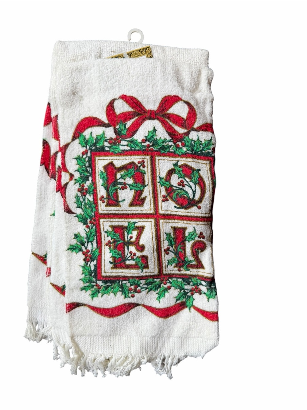 Deadstock 1980s Cecil Saydah Co. Set of 2 Holiday Noel Kitchen Towels